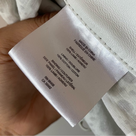 NWT Theory Mowita Lasercut Lamb Leather White Ivory Sleeveless Top sz M - Picture 7 of 11